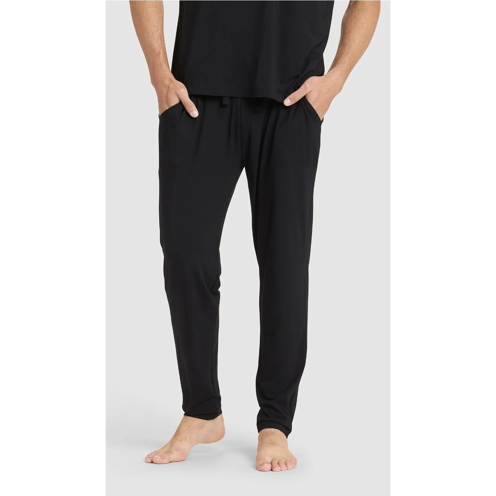 Cozy Earth Mens Bamboo Stretch Knit Black Pajama Lounge Pant Large CEM0013